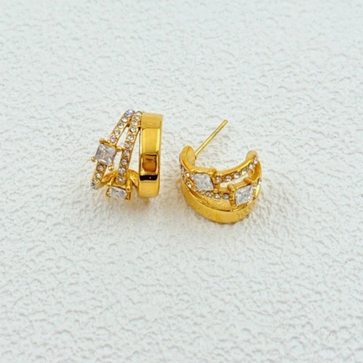 Boucles d'oreilles créoles multi rangs